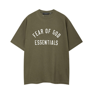 24FALL FOG двойная линия ESSENTIALS Американская улица изогнутая буква Лето для мужчин и женщин досуг свободные короткие рукава