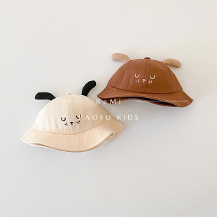 Baby fisherman hat spring and autumn cute cartoon sunshade basin hat baby baby Autumn travel sunscreen hat tide