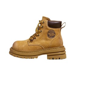 Simple Martin Boots Rhubarb Boots Women's Workwear Boots 2024 New Autumn Height Increased Casual All-match Thick-soled Ankle Boots