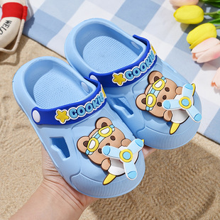 Children's slippers summer indoor boys' non-slip thick bottom soft bottom children's bathroom sandals girls' lightweight hole shoes summer