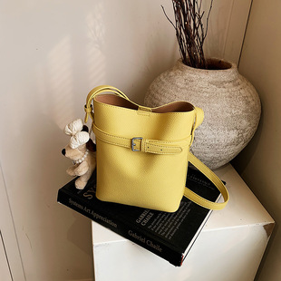 Wholesale Korean Style Simple Bucket Bag Women's 2025 New Arrival Trendy Ins Textile Crossbody Bag All-Match Elegant Shoulder Bag