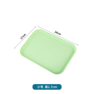 Cross-border Wheat Straw Tray Rectangular Dinner Plate Household Hotel Plastic Fruit Plate Tea Tray Salah Plate Wholesale