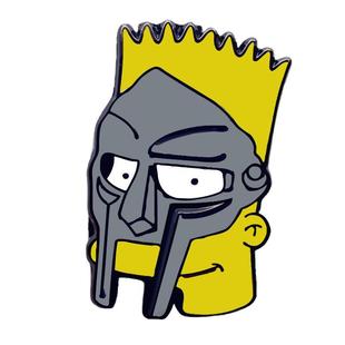 MF DOOM брошь хип-хоп рэп железная маска Барт Симпсон булавка металлический сплав краска значок