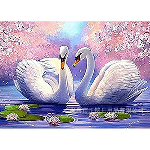 Swan 5D diamond painting diy full diamond creative living room bedroom decorative painting diamond embroidery cross-border wholesale factory direct sales