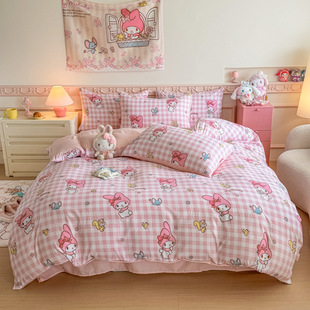 Новый Sanrio водяной хлопок набор из четырех частей мультфильм детский набор из трех частей студенческое общежитие одеяло оптом