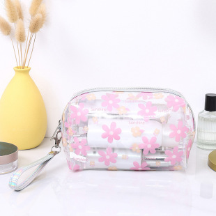 New sunflower large capacity portable waterproof transparent cosmetics storage bag wash bag portable travel bag wholesale