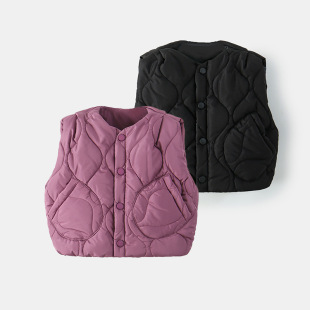 Children's cotton-padded jacket waistcoat Korean style children's clothing autumn and winter western style warm silhouette waistcoat cotton jacket for boys and girls
