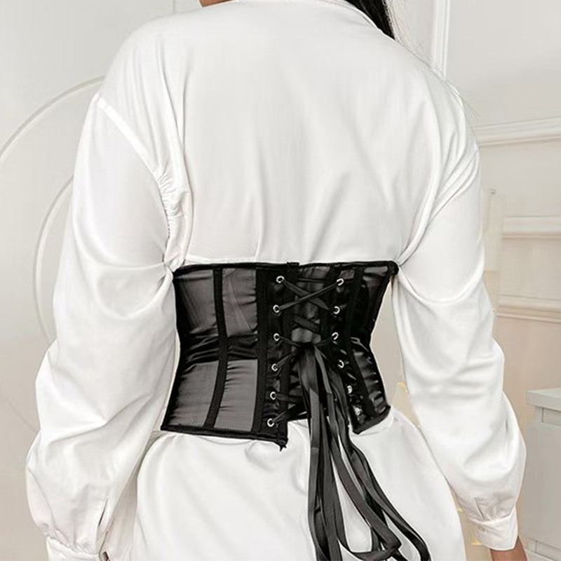 Temu European and American Style Tie-Up Commuter Outerwear Waist Support Vest Corset Women's Tight Fishbone Slim Waist Cincher