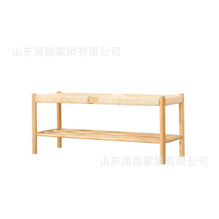 Nordic Solid Wood Shoe Stool Door Changing Shoe Stool Shoe Cabinet Seatable Modern Simple Door Stool Rope Winning Shoe Stool