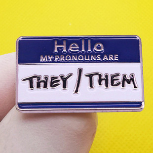 They Them pronoun brooch Pronouns pin badge metal alloy enamel enamel paint badge