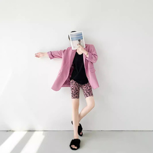 New Korean-style Leopard-print Shorts Five-point Leggings Four Seasons Thin Sports Running Pants Women's Printed Women's Pants Look Slim