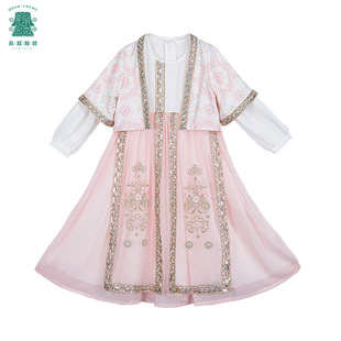 Autumn new exotic wind children's Chinese Hanfu girls dress suit sweet wind two-piece set a generation of hair
