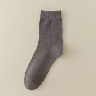 White hot stamping business socks men's high cotton absorbent breathable Four Seasons casual socks men's mid-length suit socks