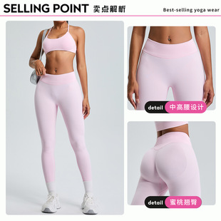 Autumn and Winter European and American New Seamless High Waist Fitness Pants Women's Peach Hip Yoga Pants Breathable Quick-drying Sports Riding Pants