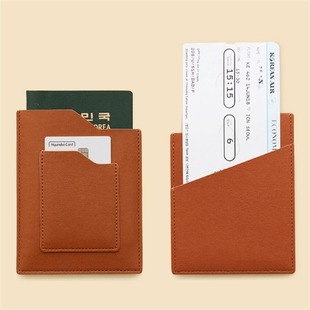 Korean Pu Leather Passport Holder, Travel Passport Protective Cover, Multi-Card Slot Card Holder, Leather Document Bag