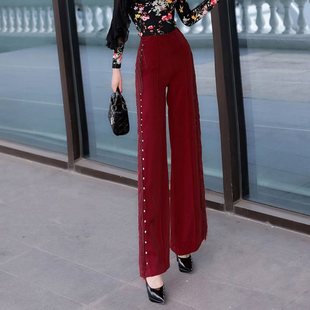 Temperament and Versatile Dance Pants 2024 New Spring and Summer Style Wide-leg Pants Slimming Look and Tall Tassel Drapedy Pants for Women