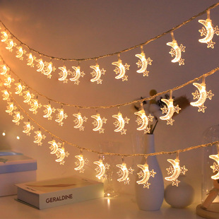 Solar Light String Outdoor Camping Tent Christmas Atmosphere LED Decorative Star Light Belt New Year Light Night Light