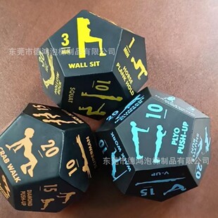 Polyhedron 12-side printing wholesale PU Foam toy sieve rebound feel multi-color printing fun dice