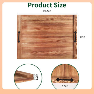 ✅ Solid Wood Tea Tray Pine Wood Carbonized Simple Tea Table Kung Fu Tea Set Tea Tray Wooden Tea Rack Home