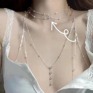 Коллекция поясных цепей ~ Choker Многослойная жемчужная цепочка на поясе, цепочка на груди, придворный ужин, цепочка на плече, легкая роскошная цепочка для ног, уникальное ожерелье