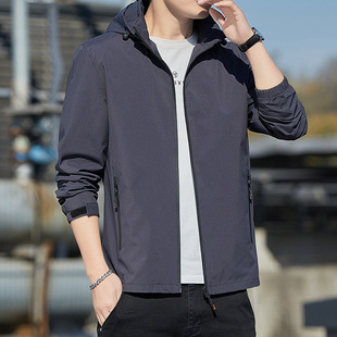 Clothes Trendy Brand Hooded Men's Spring and Autumn 2024 Jacket New Style Men's Fashionable Jacket