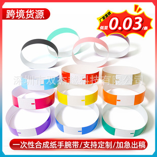 Spot Disposable Bracelets Cross-Border Supply Amusement Park Concert Identity Ticket Synthetic Dupont Paper Wristband