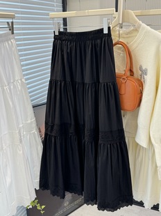 South Korea Dongdaemun 2025 Spring and Autumn New Elegant All-match High Waist Mid-length Lace Lace Skirt