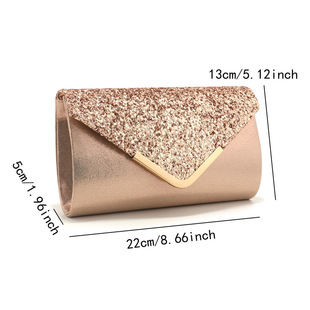 Cross-border Explosions Glittering Sequin Evening Bag High-end Envelope Bag Banquet Evening Bag Dress Clutch Bag Glitter