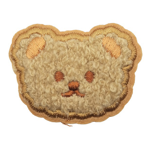 Towel Computer Embroidery Label Bear Letter Patch Accessories Stickers Chenille Embroidery Cloth Stickers Bear Letter Patch
