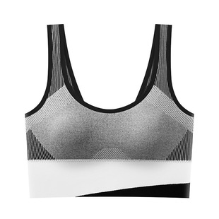 Beautiful Back Sports Underwear Women's No Steel Ring Gathering Anti-walking Yoga Running Contrast Color Outer Wear Vest suit