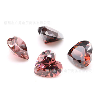 Factory Wholesale 5A Heart Shaped Zircon White Color Synthetic Gem Hao Shi Love Zircon Bare Stone Perforable