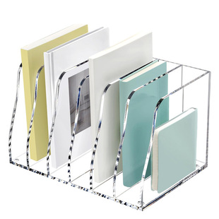 Acrylic Magazine Rack Office Desk Document Filing Period Archive Document Book Sorting Mail Separating Storage Rack