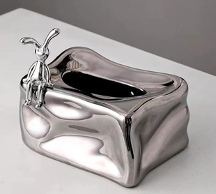 New Creative Tissue Box Living Room High-end Light Luxury Style Extraction Paper Box Ornaments High-end Sense Household Desktop Napkin Paper Box