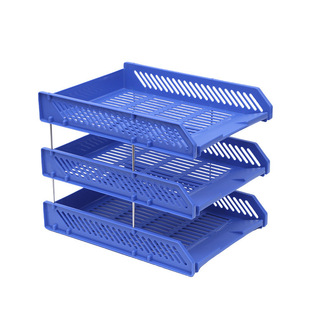Three-layer file tray plastic hollow storage file holder horizontal file basket data storage rack file tray