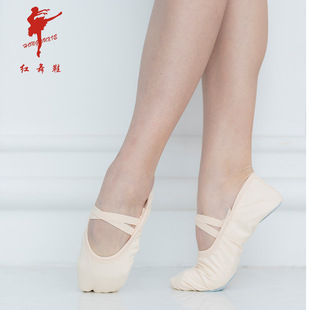 Red Dance Shoes Dance Shoes Soft Sole Practice Cat Claw Shoes Children's Lace-up Free Ballet Dance Men's and Women's Practice Shoes 10505