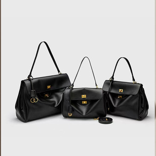 Original Leather] Rodeo Bag Kelly Bag Genuine Leather Women's Bag Tote Bag Shoulder Bag Underarm Large Bag for Women