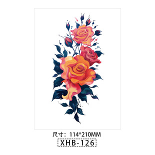 New cross-border color tattoo stickers black flower arm half arm tattoo stickers durable waterproof wear-resistant simulation tattoo stickers