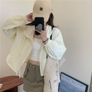 Irina Short Hooded Sun Protection Clothing Women's Summer Sun Protection Sports Rushing Clothing 2024 Casual Sun Protection Clothing Coat Trendy