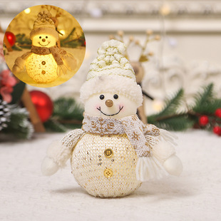 Cross-border new Christmas luminous old man snowman doll ornaments desktop fabric doll manufacturers wholesale