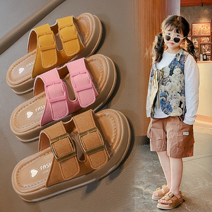 Children's Slippers 2025 Summer New Girls' Slippers Home Fashion Slippers Outer Wear Casual Beach Shoes
