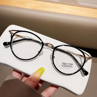 Chiai New Anti-blue Glasses Wholesale Korean Style Personalized Student Myopia Glasses Frame Round Frame Retro Flat Glasses