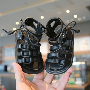 2025 Summer New Baby Girl Princess Shoes Girls' Roman Shoes 01-2 Years Old Toddler Shoes Children Beach Shoes