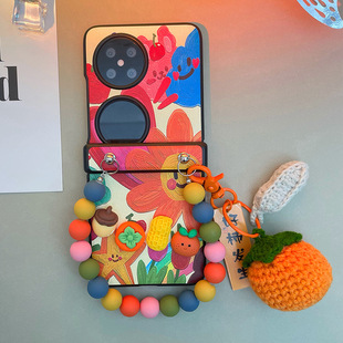 Suitable for Huawei Flap Pocket Pants2 Women's Mobile Phone Case Cartoon Satchel Leather P50Pocket Foldableing Screen Protective Cover