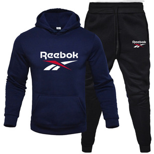 European and American men's and women's sweater suit fleece-lined pullover hooded sweater suit European and American fashion sports leisure suit in stock