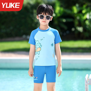 Children's swimsuit 2024 new boys' one-piece baby cartoon swimming student Hot Spring quick-drying swimsuit wholesale