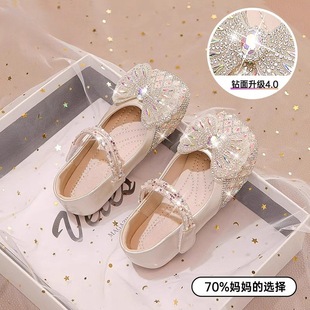 Girls' Shoes Children's Princess Sandals 2025 Spring and Autumn New Autumn Baby Crystal Shiny Rhinestone Shoes