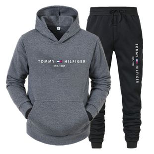 New Spring and Autumn casual men's and women's hoodie suit Foreign Trade Sports suit fleece casual printed sweater trendy