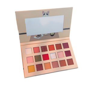 Cross-border wholesale Kiss Mophy18 color cat cute pet matte with fine flash makeup eye shadow plate for students and women
