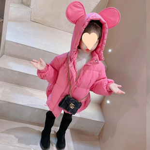 Girls' winter cotton-padded jacket 2024 new children's autumn and winter fleece-lined thick coat baby girl's western-style warm cotton-padded coat