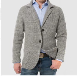 European and American fashion Amazon independent station new products-men's casual long sleeve solid color knitted coat men's coat